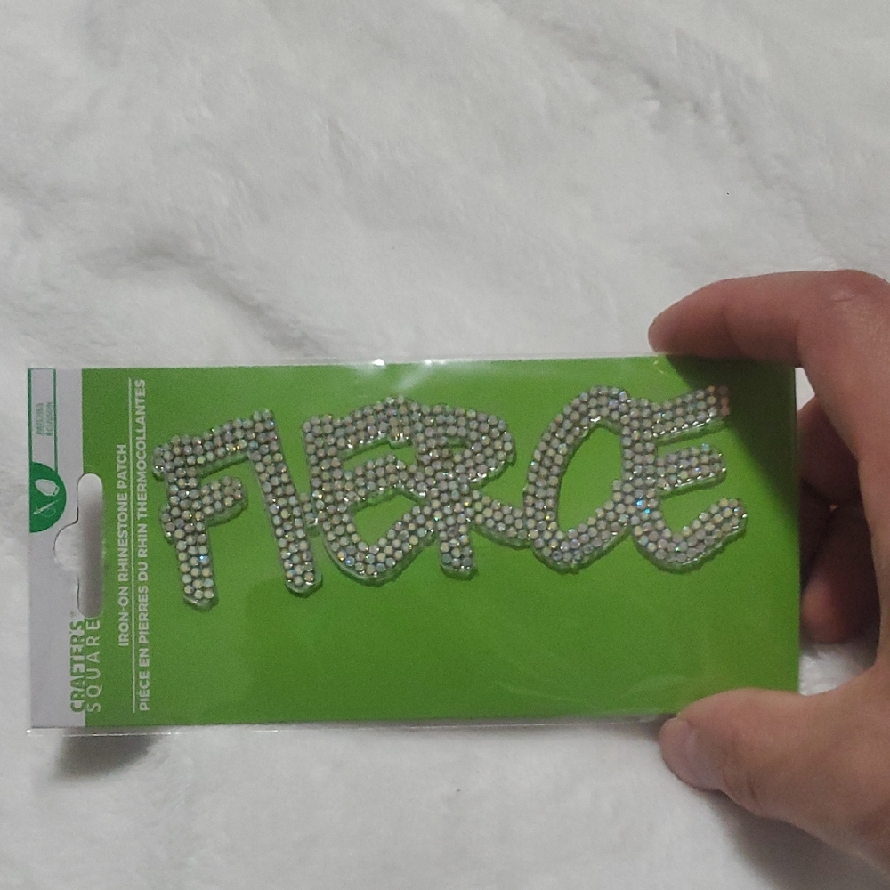 Rhinestone 'FIERCE' Iron-On Patch - Clear Crystal